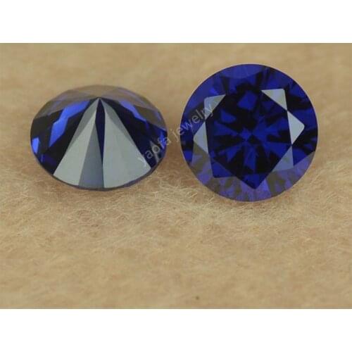 Sale 3~20mm 5A Middle Blue Loose CZ Stone Round Brilliant Cut Shape Lab Created Sapphir-e Blue Cubic Zircon Gems For Jewelry