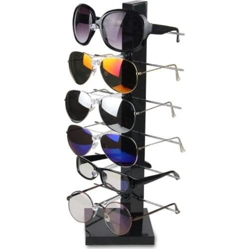 SZanbana Fashion Design 6 Pair Black Sunglasses Eye Glasses Frame Rack Eyewear Counter Holder Display Stand Display Holder