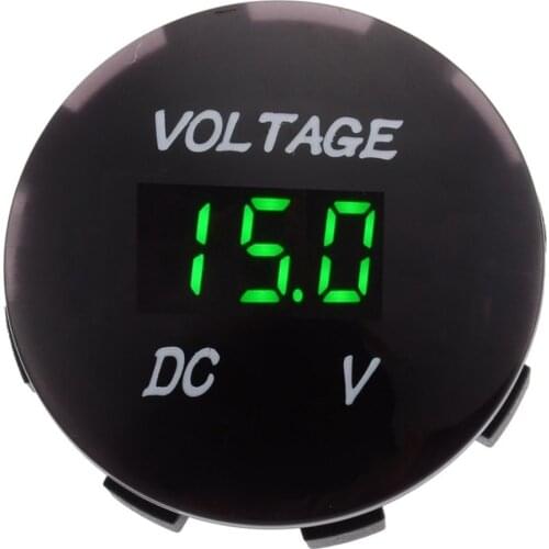 Mayitr Universal Car Voltmeter Voltage Meter Digital Volt Meter Gauge Red Blue Green LED for DC12V-24V Car Motorcycle Auto Truck
