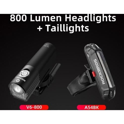 ROCKBROS Bike Light Front Rear Bicycle Lamp Bike Flashlight Headlight Taillight Handlebar Saddle Lamp MTB Road Cycling Light