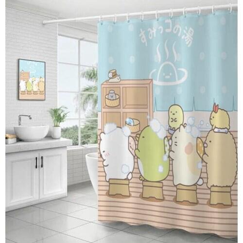 Japanese Cartoon Corner Biological Bathroom Bathroom Thickened Polyester Waterproof Anti-mildew Curtain Door Curtain