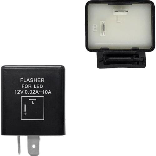 YUNPICAR 12V 2Pin Motorcycle Electronic Turn Signal Flasher Relay Fix Motorcycle Turn Signal Hyper Flash