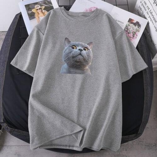 Cats Funny Print Woman T-shirts Streetwear O-neck Female Oversize Fashion Camisetas High Quality Summer Tops Tees Lady Clothing