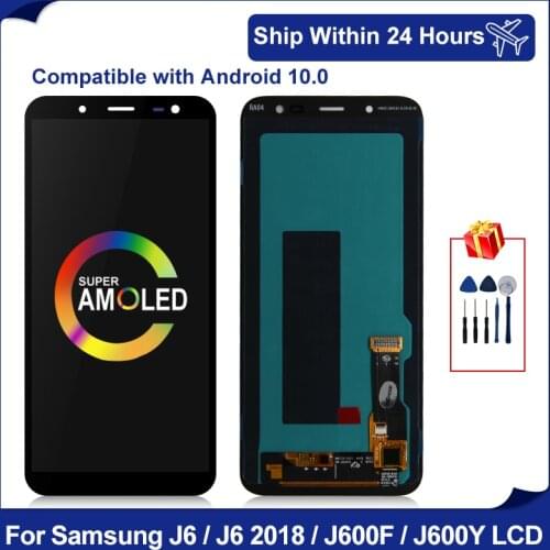 5.6" SUPER AMOLED For Samsung Galaxy J6 2018 LCD J600 J600F Display Touch Screen For SM-J600F J600G J600FN/ds Assembly Part