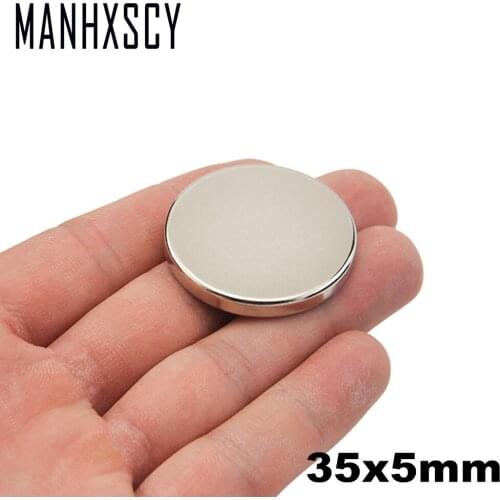 10pcs Neodymium N35 Dia 35mm X 5mm Strong Magnets Tiny Disc NdFeB Rare Earth For Crafts Models Fridge Sticking magnet 35x5mm