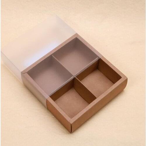 100pcs Translucent Scrub Package with French Words Cake Box, Chocolate, Moon Cake Muffin Biscuit Box Lovely Gift