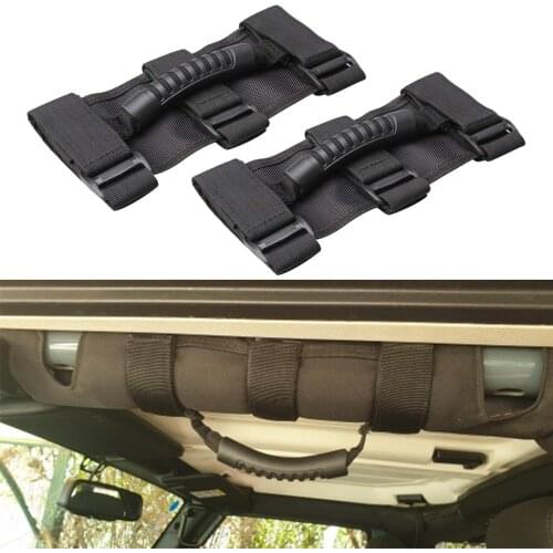 2Pcs Roll Bar Grab Handles Grib Hand Holder Vehicle Replacement Parts for Jeep Wrangler JK TJ YJ 24*10cm