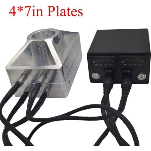 4x7 inch Rosin Press Heat Aluminum Dual Plates with 4 Heating Probes PID Temperature Control Box for Dab Concentrate Oil Machine