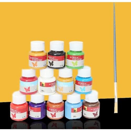 Acrylic Paint Set 12 Colors Art Supplies for Crafts Non Toxic Vibrant Colors