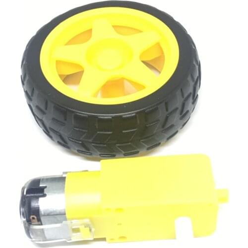 Free shiping 4Lot Deceleration smart car DC motor + supporting wheels smart car chassis motor robot car wheels for Remote Cars