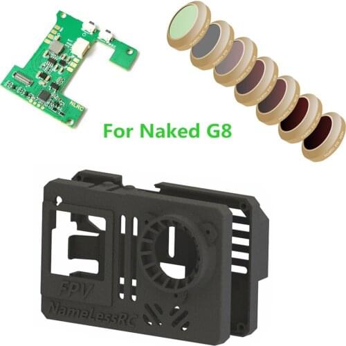 NameLessRC Naked Gopro Hero8 Case with Star BEC Module Lens Filter MCUV CPL ND4 ND8 ND16 ND32 ND64 for FPV Cinewhoop Drones