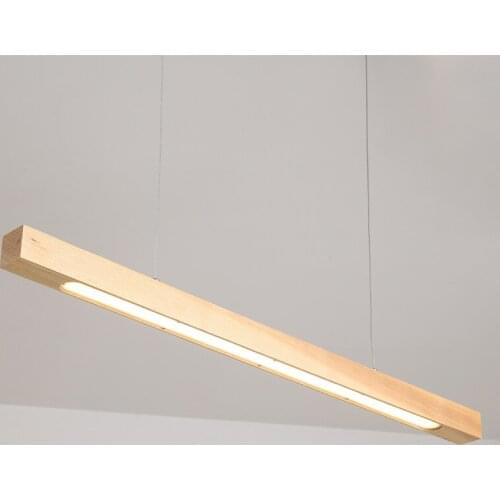 Restaurant Wood Pendant Lights dining room furniture Kitchen fixture lamps hanging chandelier Modern indoor lighting Strip lamp