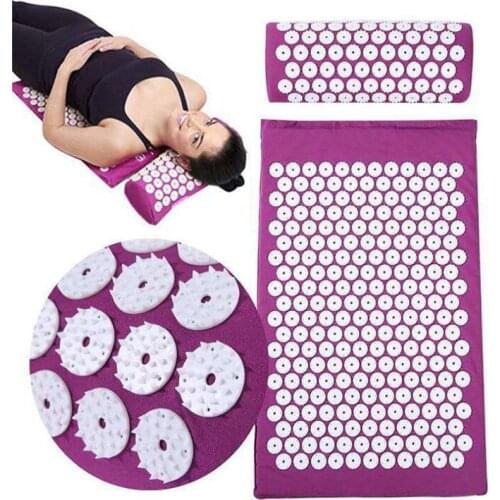 Lotus Acupressure Mat Spike Yoga Massage Mat Cushion Pillow Set Kuznetsovs applicator Needles Sensi accupressure Mat