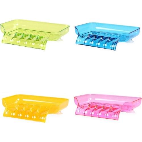 Hot! 1PC Soap Holder Non Slip Soap Box Toilet Shower Tray Draining Rack Plastic Soap Dish Bathroom Accessories Drain Soap Box