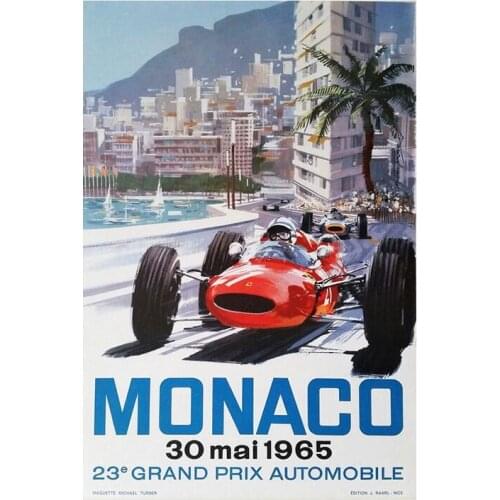 Lot style Choose Monaco Racing Competition Retro Classic Grand Prix Motor Art print Silk poster Home Wall Decor