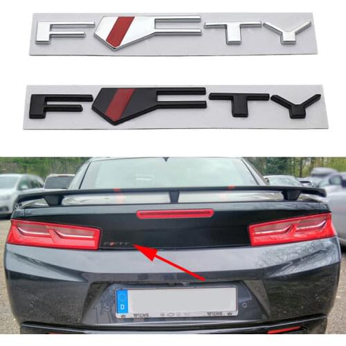 For Camaro FIFTY Emblem Car Logo Sticker Fender Rear Trunk Silver Black Letter Auto Badge Nameplate