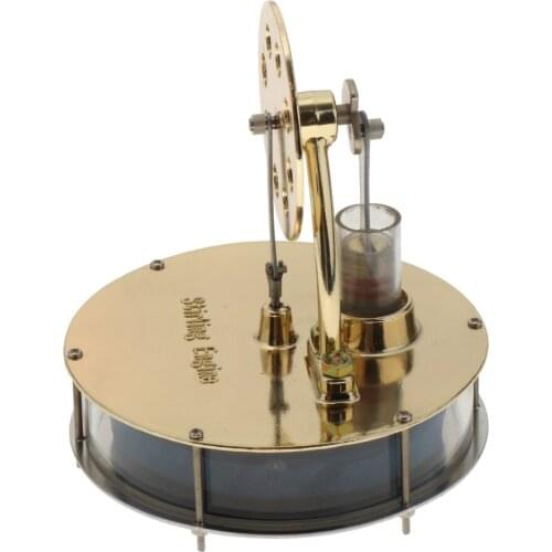 Low Temperature Stirling Engine Motor Steam Heat Model Educational Toy Teaching Tool Holiday Gift Science Teaching Model(Gold)