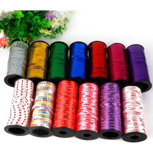 New 1 Roll 5MM X 100 Yards Foil Balloon Ribbon DIY Wedding Decoration Gifts Packing Ribbon Rope Strings for Party Decoration