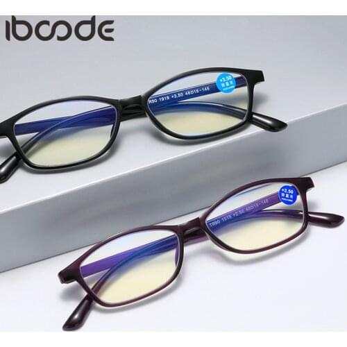 Iboode TR90 Ultralight Anti Blue Ray Reading Glasses Men Women Presbyopic Eyeglasses Hyperopia Eyewear +1.0 +1.5 +2.0 +3.5 +4.0