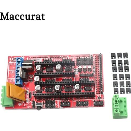 Maccurat RAMPS 1.4 Control Board Panel Part Motherboard 3D Printers Parts Shield Red Black Controls Ramps1.4 Boards Accessories