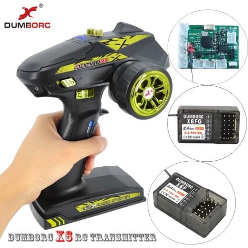 DumboRC X6 2.4G 6CH Transmitter With X6F/X6FG (Gyro) /Integrated Control Board For RC 1: 16 1:18 1:24 1:32 1:36 Rc Car Truck Toy