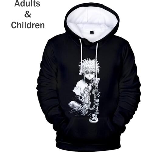 Casual 3D Full-time Hunter Hoodies Sweatshirts Men Women Hip Hop Kids Hoodie Autumn 3D Comic Hisoka boys girls Black Pullovers