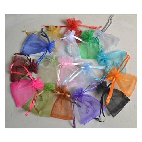 Rectangle Organza Wedding Gift Pouches 500PCS Mixed Bags 12x9cm