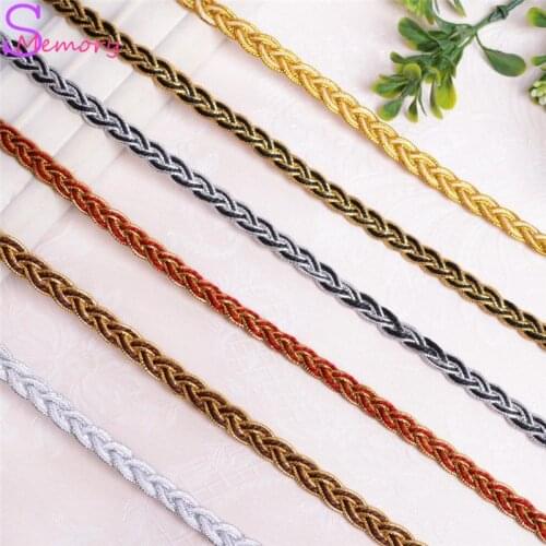 29M Gold Line Color Curtain Lace fabric Ribbon Trim Fringe DIY accessories for Dress Sofa Cushion Pillow Clothing Decoration