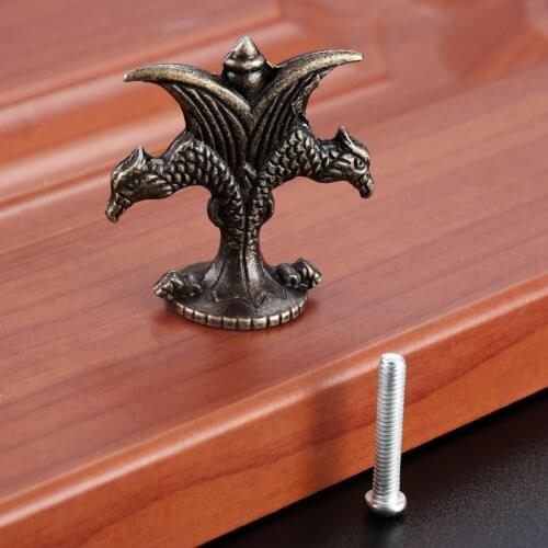 Vintage Jewelry Box Pull Knobs Antique Furniture Pull Creative Alloy Kitchen Drawer Cabinet Door Retro Pull Handle With Screw