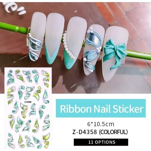 1pcs 5D Nail Decals Embossed Nail Stickers Diy Three-dimensional Ribbons Professional Nail Stickers Anti-slip Nail Art Tools NEW