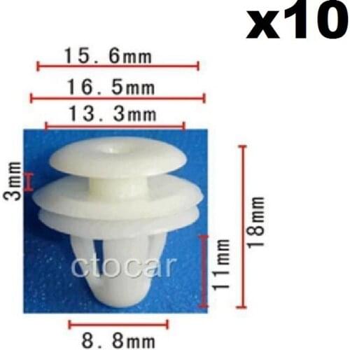 10pcs Door Trim & Garnish Panel Retainer Clip Fastener For Toyota 67771-30070 Nylon Door interior trim plate buckle