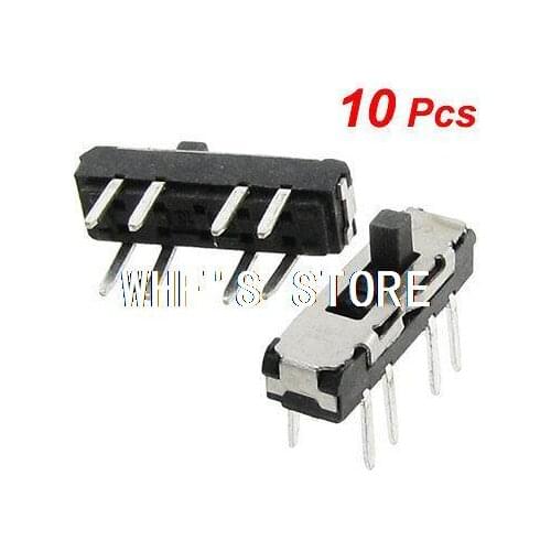 10 Pcs Vertical Double Row 8 Pin On Off On 3 Position 2P3T Mini Slide Switch