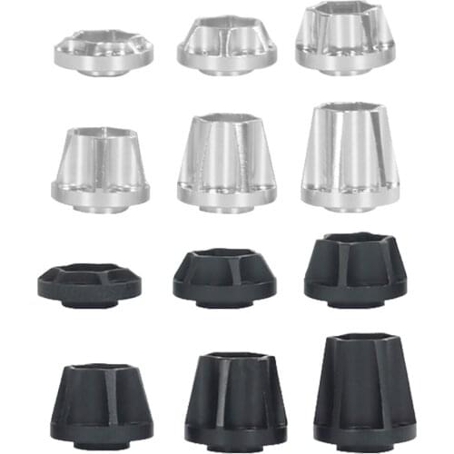 12mm Aluminum Wheel Hex Hub Adaptor (4Pcs) RC Model Car Parts Black/Silver