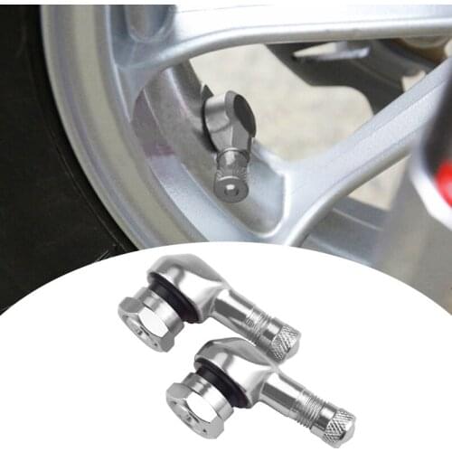 2Pcs CNC Aluminum Motorcycle Gas Nozzle Degree Angle Valve Adaptor Tyre