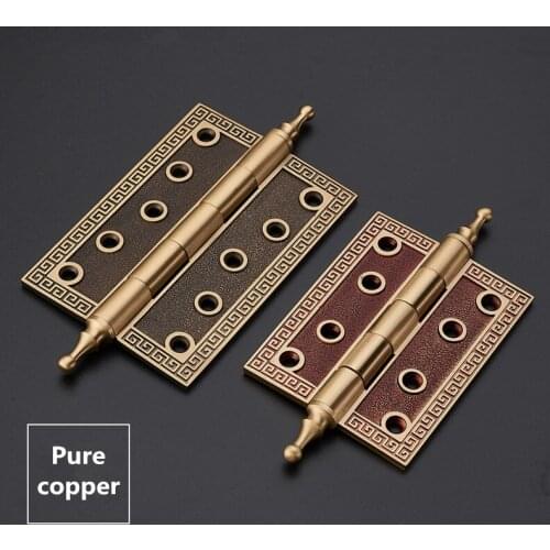 4-inch hinge 100%copper door hinge European style rose gold coffee gold