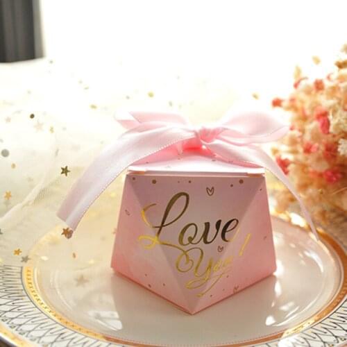 5pcs Laser Cut Diamond Love Carriage Favors Gifts Candy Boxes Bag With Ribbon Fresh Baby Shower Wedding Party Favor Decoration