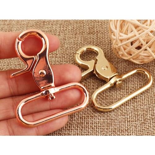6 PCS Rose Gold/Pale Gold Lobster Swivel Clasps Hook Claws Buckle Gate Bag Purse Strap Handbag Snap Purse Hook 1 1/2"