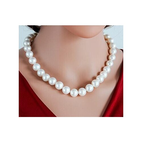 Free shipping >>>>noble jewelry Details about gorgeous huge11-13mm south sea round white pearl necklace 925s
