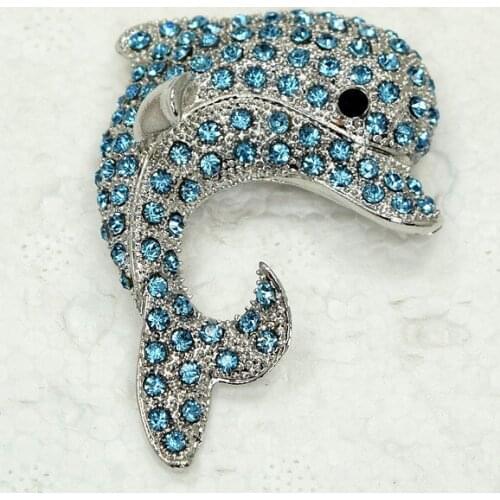 Brooch pendant Crystal Rhinestone Porpoise Pin brooches C515 R