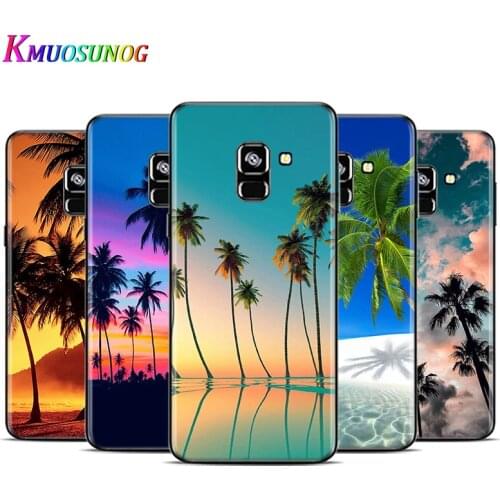 Sea Palm Trees Seaside For Samsung Galaxy A9 A9S A8 A8S A7 A750 A6 A6S A5 A3 Plus Star 2016 2017 2018 Black Phone Case