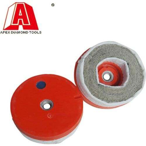 APEX 4 Inch Honed Antique Brush for Stone Round Polishing Brush for Marble Nylon Polishing Wheel for Granite