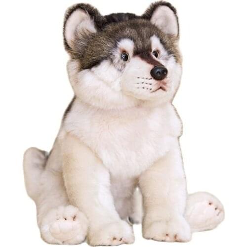 Simulation Wolf Plush Toy high quality Wolf Dog Rag doll Child Upscale New Year home Decoration Export birthday gift for kids