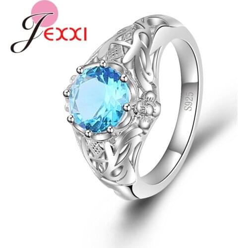 Exquisite Hot Fashion Hollow Pattern 925 Sterling Silver Finger Ring With Top Quality Cubic Zircon Finger Flower Rings