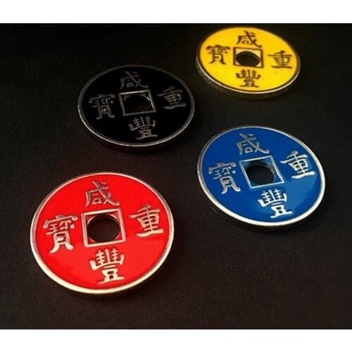 Chinese Coin (Xianfeng, Half Dollar Size, 4 Colors) Magic Trick Close Up Illusion Gimmick Prop Accessory Manipulation Coin Magic