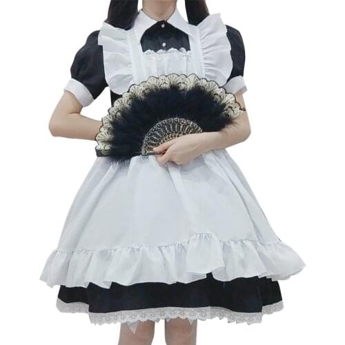 Cosplay Short Skirt Lolita Black and White Maid Costume Cute Daily Cosplay Restaurant Cafe Maid Party Stage Costume
