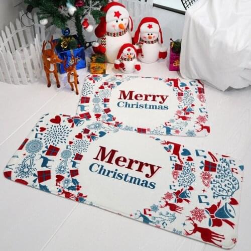 Red Christmas Rug Kitchen Mat Long Christmas Decorations For Home Cute Cartoon Santa Claus Doormat For The Door Floor rugs