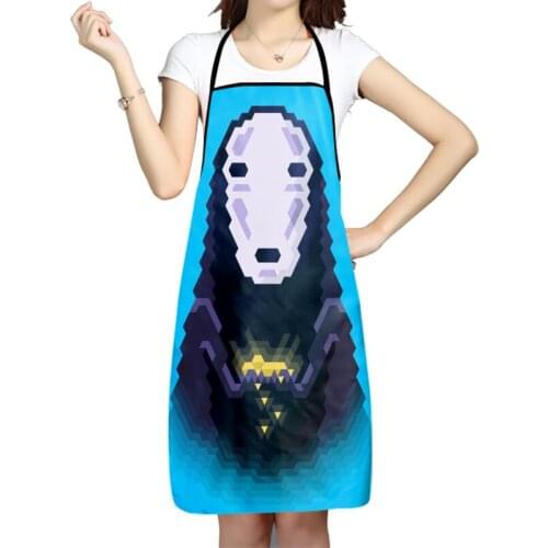 Spirited Away Pattern Anti-Fouling Kitchen Aprons For Men Women Household Cleaning Cooking Baking Waist Bib 68x95cm 50x75cm