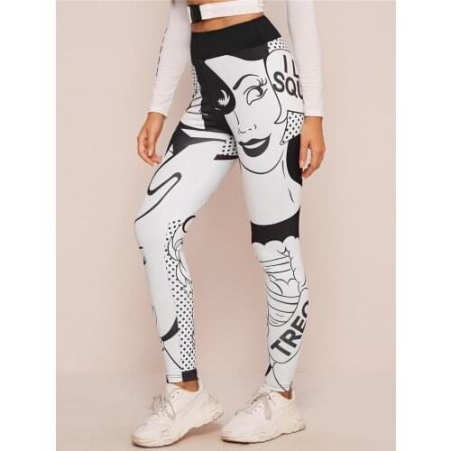 Fashion Women Casual Color Mixed Long Pants Sport Patchwork Bodycon Leggings Workout Trousers Letter Print Plus Size Sweatpants