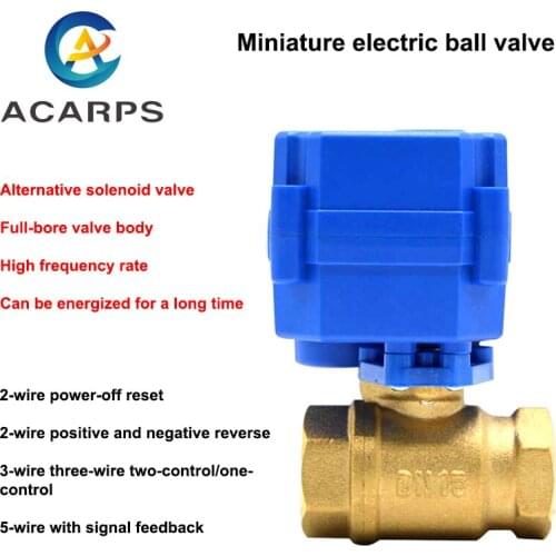 DN15 DN20 DN25 Motorized Ball Valve 2-way Brass Electric Ball Valve 2-wire Electric Actuator With Full Port AC/DC/ADC 220V 9-24V