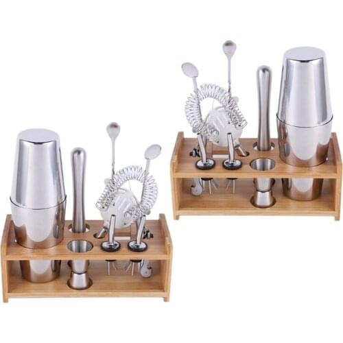 Stainless Steel Cocktail Bar Tool Set Perfect Bar Accessory for Home Bar Set and Martini Mixer Kit with Stand Ideal Gift